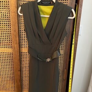 Marc New York Dark Green Belted Midi Dress
